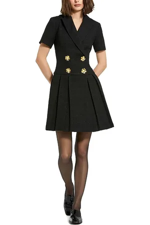Mac Duggal Tweed Short Sleeve Blazer Mini Dress
