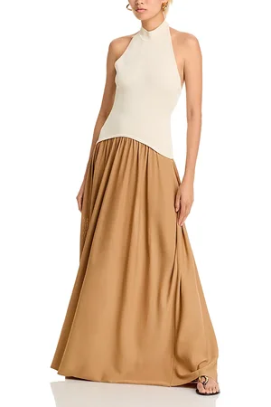 Solid Soglio Halter Maxi Dress