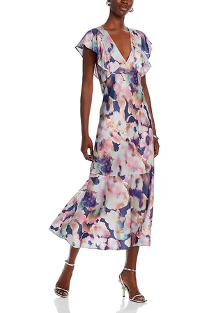 Rails Dina Floral Flutter Sleeve Midi Dress