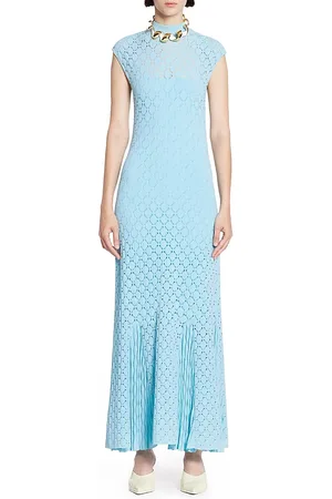 Lanvin Long Dress in Lace Effect Knit