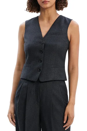 THEORY New Divide Sleek Flannel Waistcoat Vest