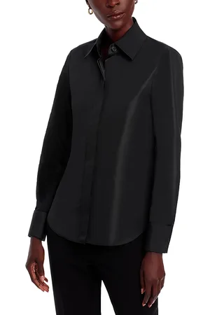 Lafayette 148 New York Hidden Button Front Top