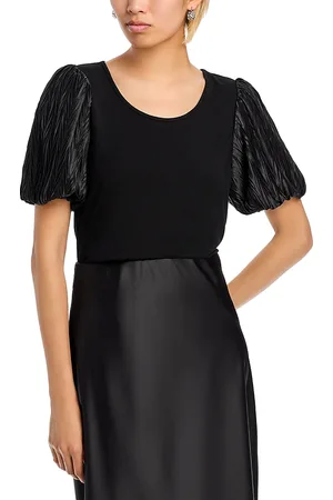 SINGLE THREAD Pleated Puff Sleeve Top