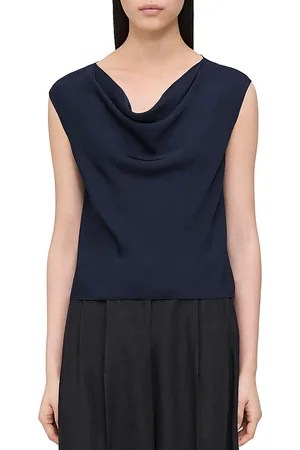 THEORY Silk Cowl Neck Blouse