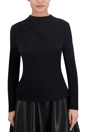 BCBG Max Azria Ruched Mock Neck Top