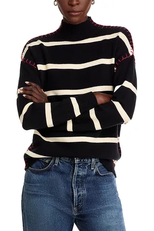 SINGLE THREAD Whipstitch Mock Neck Sweater