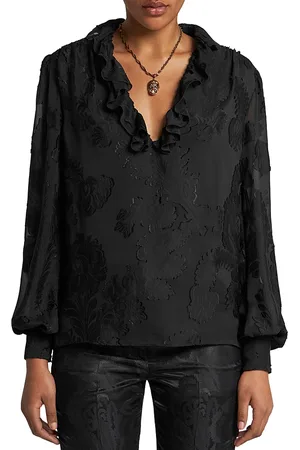 Etro Jacquard Ruffle Trim Blouse