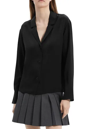 THEORY Silk Button Up Blouse
