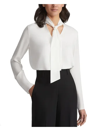 Lafayette 148 New York Tie Collar Blouse