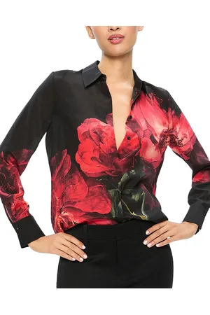 ALICE+OLIVIA Brady Slim Silk Blouse
