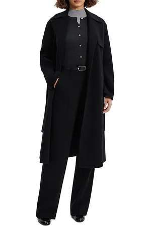THEORY New Divide Wool & Cashmere Wrap Trench Coat