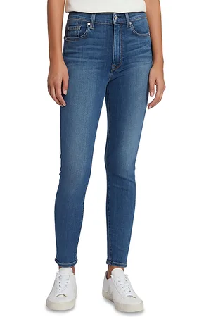 7 for all Mankind Slim Illusion High Rise Ankle Skinny Jeans in