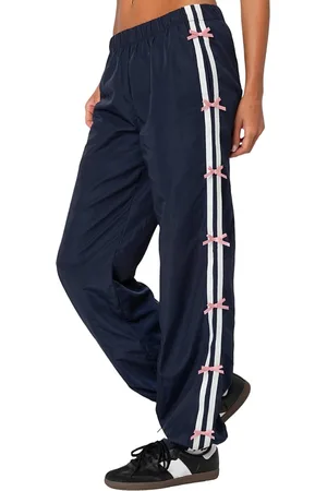 Edikted Bow Stripe Nylon Track Pants