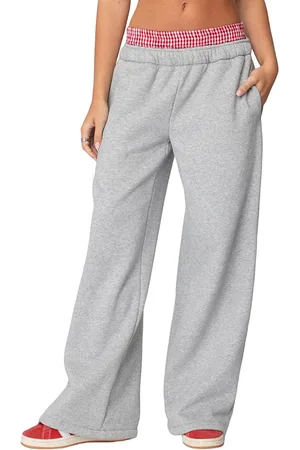 Edikted Gingham Boxer Detail Sweatpants