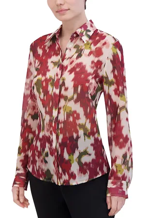 BCBG Max Azria Printed Button Front Shirt