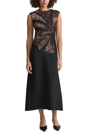 Lafayette 148 New York Hand Beaded Cap Sleeved Dress