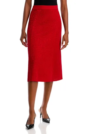 Misook A Line Tonal Knit Midi Skirt