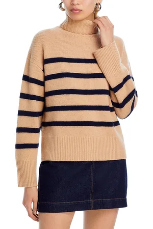 Aqua Cashmere Stripe Turtleneck
