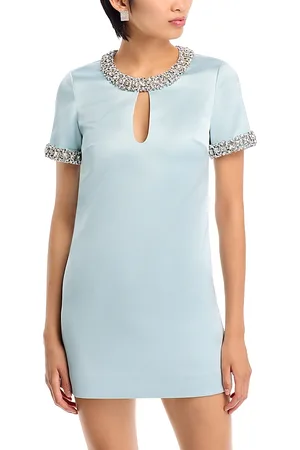 Self-Portrait Satin Embellished Mini Dress