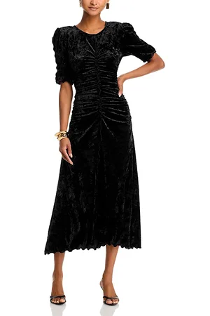 SEA Cailyn Crushed Velvet Midi Dress