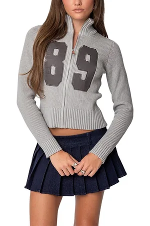 Edikted 89 High Neck Zip Up Cardigan