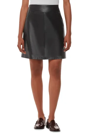 Whistles Petite Leather A Line Skirt