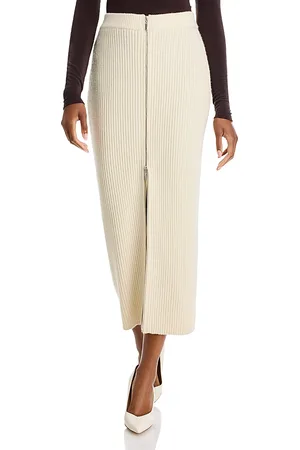 ROSETTA GETTY Ribbed Zip Maxi Skirt