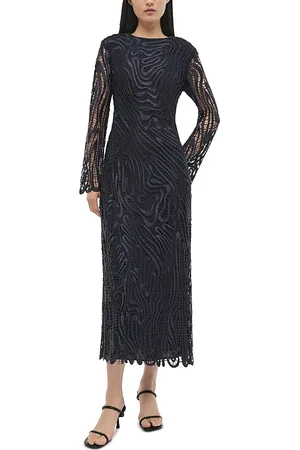 Simkhai Vanina Long Sleeve Lace Midi Dress