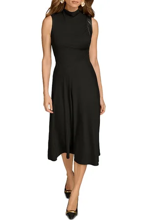 DKNY Mock Neck Midi Dress