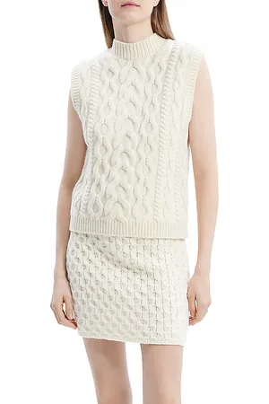 THEORY Wool Cashmere Cable Knit Vest