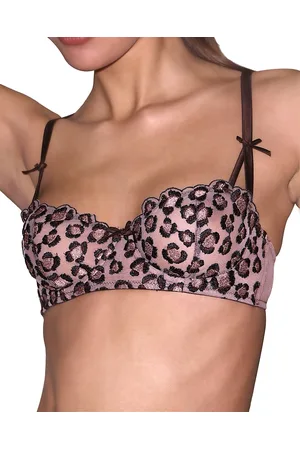 FLEUR DU MAL Leopard Embroidery Balconette Bra