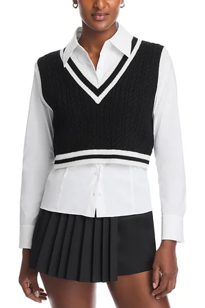 ALICE+OLIVIA Orly Layered Look Sweater Vest
