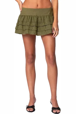 Edikted Fluer Ruffled Eyelet Mini Skort