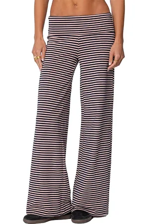 Edikted Lilah Striped Fold Over Pants