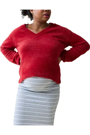 Ingrid & Isabel Fluffy V-Neck Maternity Sweater
