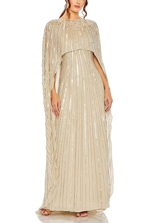Mac Duggal Embellished Column Cape Gown