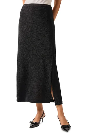 Misook Metallic Knit Maxi Skirt