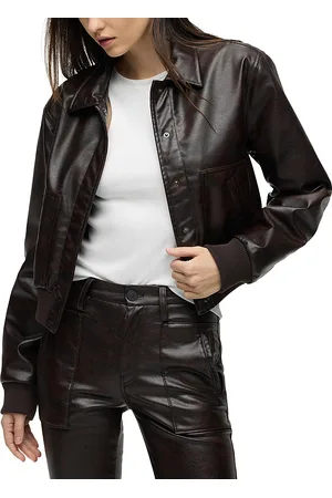 Hudson Faux Leather Bomber Jacket
