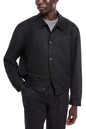 Simkhai Ernie Wool Blend Stripe Shirt Jacket