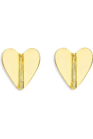 Cadar 18K Endless Wings of Love Medium Folded Heart Stud Earrings
