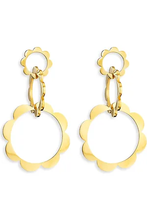 Cadar 18K Yellow Bloom Trio Unity Flower Drop Earrings