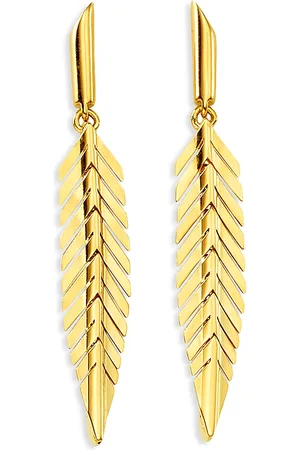 Cadar 18K Yellow Small Feather Earrings
