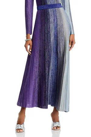 Misook Flared Shimmer Knit Maxi Skirt