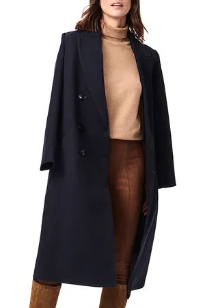 Bernardo Double Breasted Twill Textured Coat
