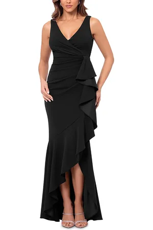 Aqua Cascade Ruffle Gown