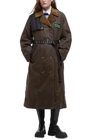 Barbour Ganni Waxed Trench Coat