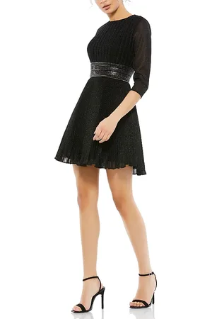 Mac Duggal Shimmer Infused Pleated Mini Dress