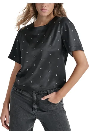 DKNY Grommet Embellished Top