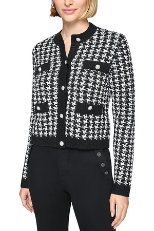 Karl Lagerfeld Houndstooth Cardigan