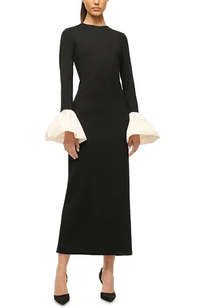 Staud Hawthorne Bell Cuff Maxi Dress